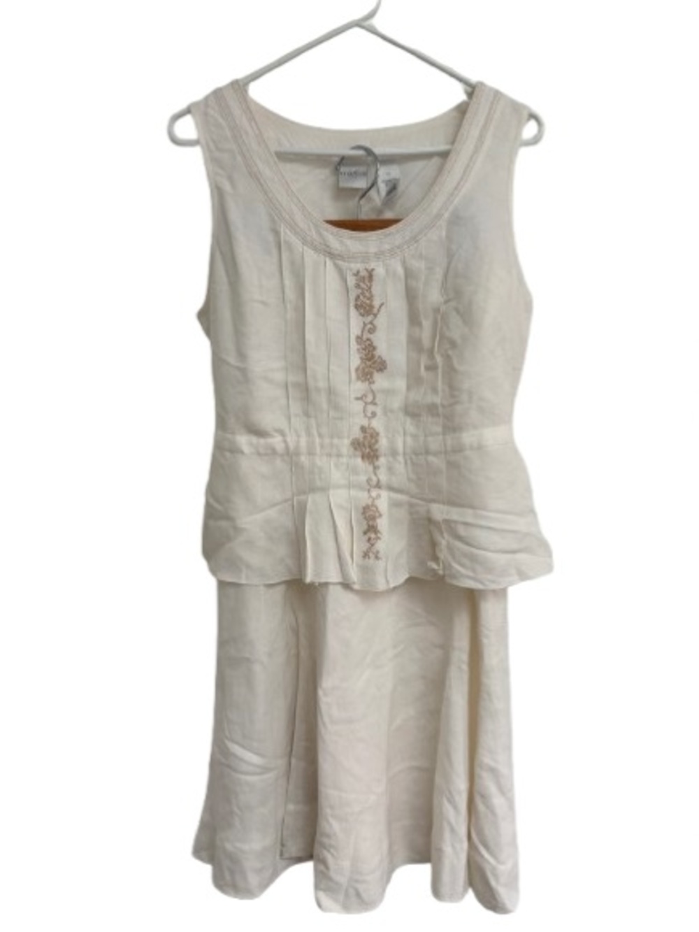 Emma James Ivory Lightweight Linen-Blend 2-Piece Set (top & skirt)